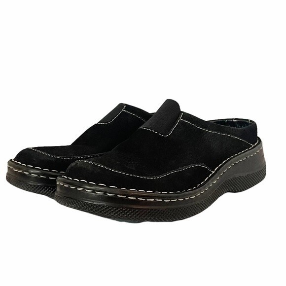 High Sierra Andie Black Suede Clog Mule With Contrast Stitching Women’s Size 7 - Picture 4 of 12